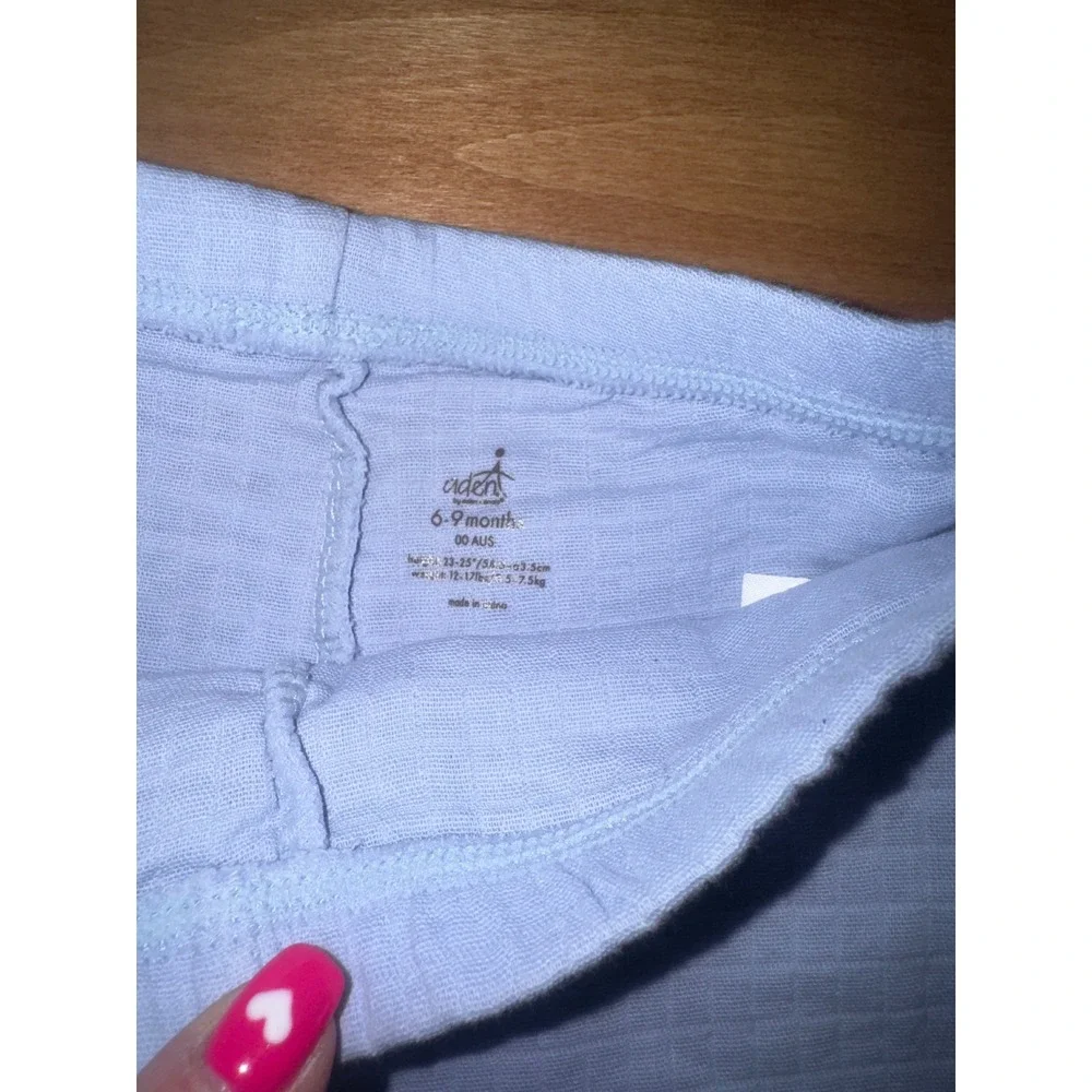 aden by adenanais Muslin Kimono Pants Baby 6-9‎ Months Light Blue Cotton Spandex